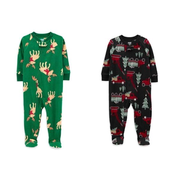 Nwt Baby Boy Sz 12, Christmas Pajamas Bundle - Picture 1 of 11